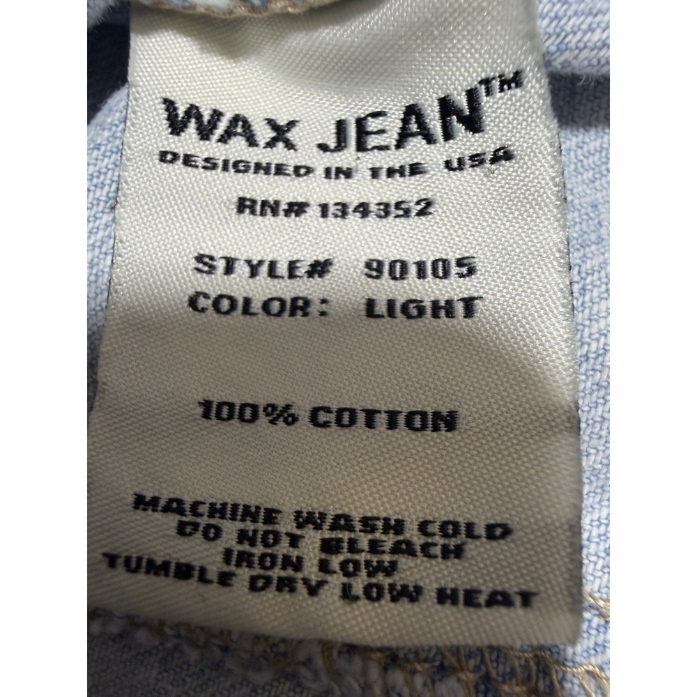 WAX JEAN Distressed Denim Jacket Light Wash Ripped Trucker Y2K Streetwear Small - Picture 6 of 7